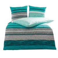 Mako-Jersey-Bettwäsche, ca. 200 x 200 cm - Structure Stripes