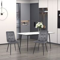 2er-Set Esszimmerstuhl Küchenstuhl Esstisch Schaumstoff Metall Grau+Schwarz 45 x 63 x 90 cm