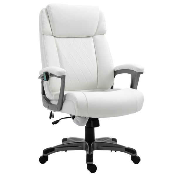 Massage-Bürostuhl Weiß 70 x 76,5 x 114-124 cm