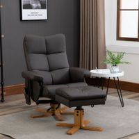 Relaxsessel mit Liegefunktion Massagesessel mit Fußhocker Braun