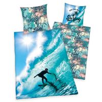 Surfer Bettwäsche Größe 80x80 + 135x200 cm