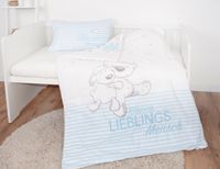Lieblingsmensch BIO-Bettwäsche GOTS blau Größe 40x60 + 100x135 cm