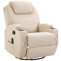 Elektrisch Relaxsessel, Massagesessel, Fernsehsessel Cremeweiß, 82 x 97 x 110 cm
