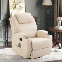 Elektrisch Relaxsessel, Massagesessel, Fernsehsessel Cremeweiß, 82 x 97 x 110 cm