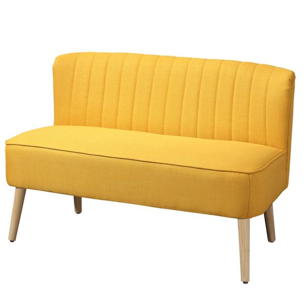 Sofa 2-Sitzer Stoffsofa Couch Polstersofa Loungesofa breit Gelb