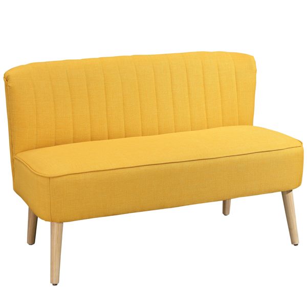 Sofa 2-Sitzer Stoffsofa Couch Polstersofa Loungesofa breit Gelb