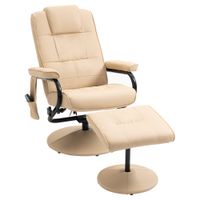 Relaxsessel Massagesessel Fernsehsessel Kunstleder Cremeweiß