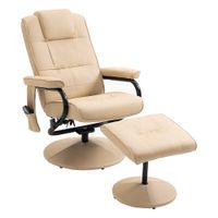 Relaxsessel Massagesessel Fernsehsessel Kunstleder Cremeweiß