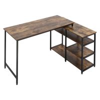 Eckschreibtisch Winkelschreibtisch PC-Tisch Regal Schublade L-Form Braun 135 x 90 x 79 cm