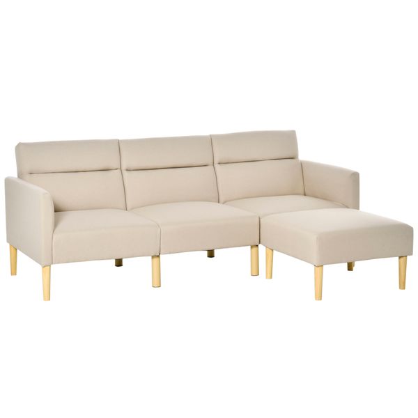 Sofabezug 3 sitzer Schlafsofa Stühle 2-In-1 Klappsofa Sofa in Bett Beige 207 x 81 x 80 cm
