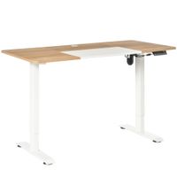 Elektrischer Schreibtisch Computertisch höhenverstellbar Stehschreibtisch Bürotisch Natur+Weiß 140 x 70 x 72-116 cm