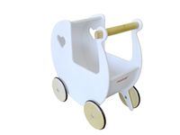 Dänischer Designer Holz-Puppenwagen (weiß) / dolls pram white
