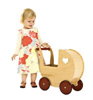 Dänischer Designer Holz-Puppenwagen (natur) / dolls pram natural