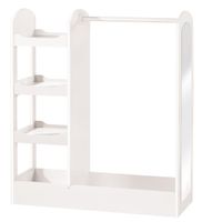Garderobe, mit Kleiderständer, Regal, Kleiderstange & grossem Spiegel; aus Holz weiß lackiert