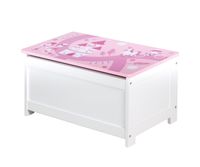 Spielzeugtruhe 'Krone', Sitz-& Aufbewahrungstruhe fürs Kinderzimmer, Truhenbank rosa / pink