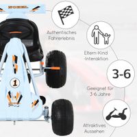Go Kart Kinderfahrzeug Tretauto mit Pedal ab 3 Jahre Stahl Hellblau