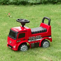 Rutscherfahrzeug Rutscherauto Babyrutscher Kinderfahrzeug lizenziert von Mercedes ANTOS-LKW-Stil mit Licht für Kinder von 12 bis 36 Monaten Metall PP-Kunststoff Rot+Schwarz 62,5x28,5x45cm