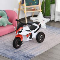 Rutscher Kinder-Motorad Rutscherfahrzeug Kinderfahrzeug für 18-36 Monate mit Musik Weiß 74 x 39 x 48 cm