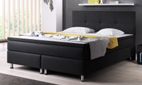 Boxspringbett Dallas 180x200 Webstoff Schwarz