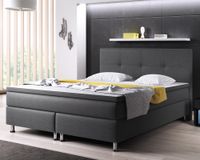 Boxspringbett Dallas 180x200 Webstoff Anthrazit