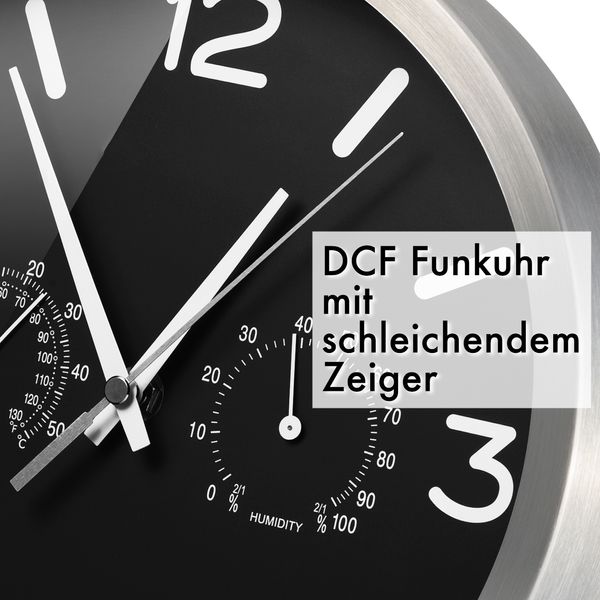 MyTime DCF Thermo-/ Hygro- Wanduhr 25cm