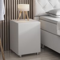 IHG Nachttisch Hocker Kara Kunstleder weiß