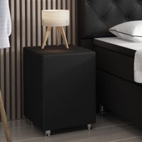 IHG Nachttisch Hocker Kara Kunstleder schwarz