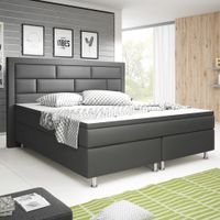 Boxspringbett Nizza 180x200 cm Kunstleder Anthrazit