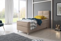 Boxspringbett Miami mit Bettkasten 90x200 cm Kunstleder Muddy