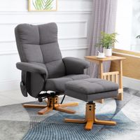 Relaxsessel Massagesessel mit Fußhocker Liegefunktion Dunkelgrau