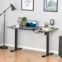 Elektrischer Schreibtisch Computertisch Natur+Schwarz 140 x 70 x 72-116 cm