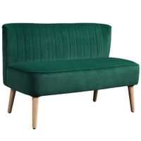 2-Sitzer Stoffsofa Polstersofa Sitzmöbel Loungesofa Dunkelgrün 117 x 56,5 x 77 cm