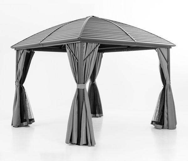 Aluminium Pavillon, Terrassenüberdachung, Gartenpavillon, ca. 3 x 3,6 m 