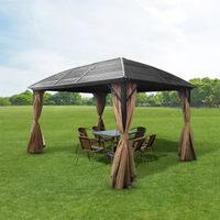 Garten Pavillon "Basti" aus Stahl, ca. 300 x 360 x 285 cm - Anthrazit