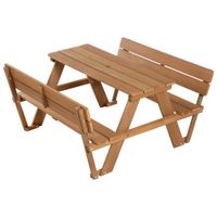 Kinder Outdoor+ Sitzgruppe 'Picknick for 4' mit 2 Bänken, 1 Tisch, aus Massivholz, wetterfest