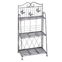 Pflanzregal Gartenregal 3 Ebenen Metall Silbergrau