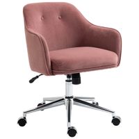 Bürostuhl mit Wippenfunktion Samt-Touch-Polyester Nylon Rot 61 x 59 x 80,5-90,5 cm