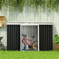 Gerätehaus Gartenhaus mit Schiebetür Outdoor Stahl Dunkelgrau