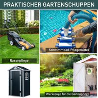 Gerätehaus, Outdoor, Metall, Grau, 134 x 104 x 204 cm