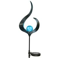 LED Solar Vintage Design Leuchte Schwan blau