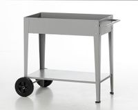 Metall-Hochbeet mit 2 PU Rädern - Grau