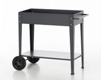 Metall-Hochbeet mit 2 PU Rädern - Anthrazit