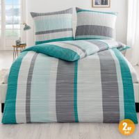 Mako-Jersey Bettwäsche mit Aloe Vera, ca. 155 x 220 cm, Structures Stripes - 2er-Set