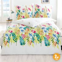 Mako-Jersey Bettwäsche mit Aloe Vera, ca. 155 x 220 cm, Flowers - 2er-Set