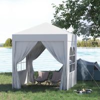 Pavillon 2x2m Faltpavillon 4 Seitenwände mit Fenster Tragetasche Stahl