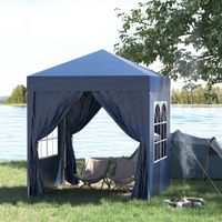 Pavillon 2x2m Faltpavillon 4 Seitenwände mit Fenster Tragetasche Stahl