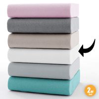Jersey-Spannbetttuch mit Aloe Vera, ca. 180 - 200 x 200 cm, Offwhite - 2er-Set