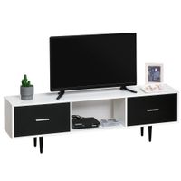 Fernsehtisch Fernsehschrank Spanplatte Metallbeine Weiß 140 x 30 x 42 cm
