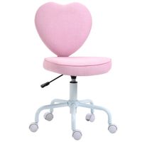 Stuhl Chefsessel Drehstuhl Computerstuhl Polsterung Rosa Leinenstoff 40 x 50 x 79-89 cm