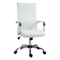 Bürostuhl Gaming Drehstuhl Chefsessel PU-Leder Schaumstoff Weiß 54 x 62 x 104-114 cm